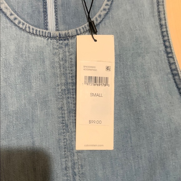 NWT Calvin Klein Denim Sleeveless Dress - Picture 3 of 11